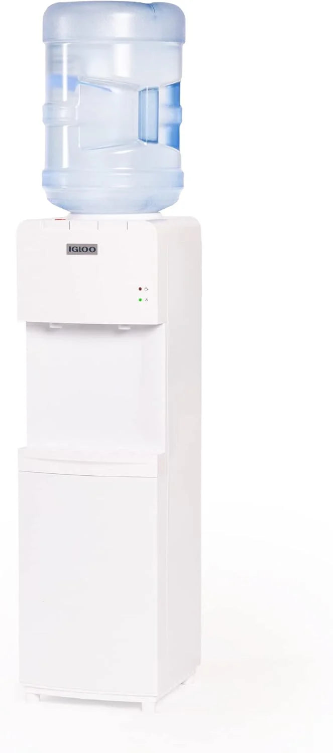 Igloo Top Loading Water Cooler Hot Cold Dispenser Black Stainless Steel