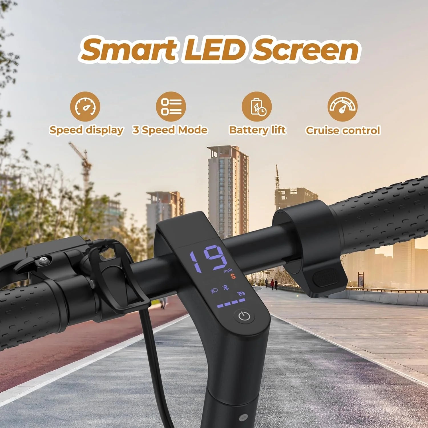 Electric Scooter, 350W/500W Motor, Top Speed 19/22 mph, Max 16/23/28Miles Ranges, Foldable E Scooter for Adults
