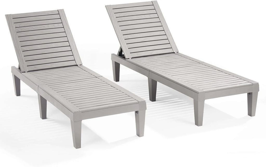 Patio Chairs - Black Chaise Lounge Chair Outdoor 5-Position Adjustable Sun Tanning Chair Waterproof Pool Lounge Chairs Set of 2 Reclining Lawn Chair, Lightweight Outdoor Lounge Chairs